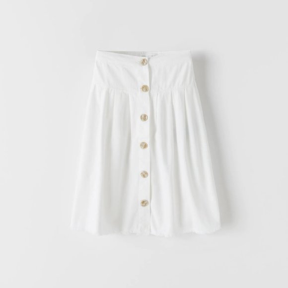 Zara Other - NWT Zara Frayed Edge Midi Skirt- Size 10